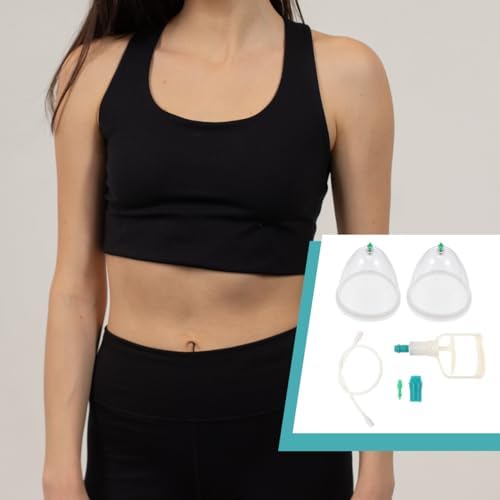 Ciieeo Vacuum Cupping Cup Hand Pump Set Breast Vacuum Cupping Buttock Lift Body Massage Cupping Set for Massage Therapists Cupping Machine Accessories for Women Ladies White