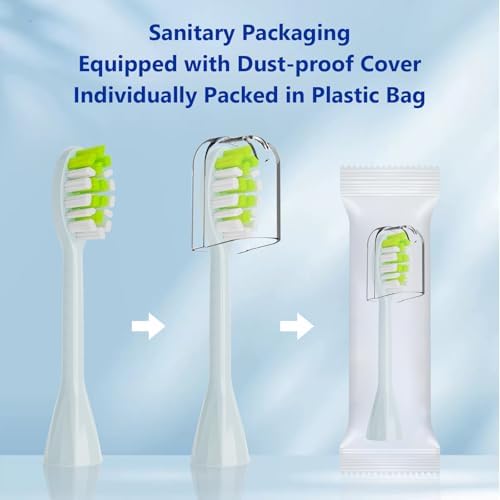 Compatible with Philips One Series Sonicare Electric Toothbrush Replacement Brush Heads,for Philips One HY1100 HY1200 BD100/AZ Series Electric Toothbrush,10 Pack (Mint Light Blue, Medium)