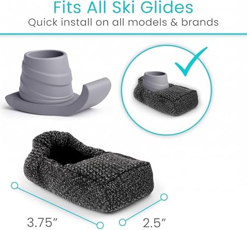 Vive Walker Ski Glide Covers (4 Pack) - Handicapped Accesories for Seniors and Elderly - Pads for Folding Walker Feet - Replacement Part, Slides Easily - for Hardwood Floor Use - Universal Fit