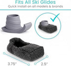 Vive Walker Ski Glide Covers (4 Pack) - Handicapped Accesories for Seniors and Elderly - Pads for Folding Walker Feet - Replacement Part, Slides Easily - for Hardwood Floor Use - Universal Fit