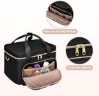 Medicine Storage Bag with 2 Medical Bags, Pill Bottle Organizer Bag Empty First Aid Bag for Travel, Home Healthcare, Black(Empty Bag Only)