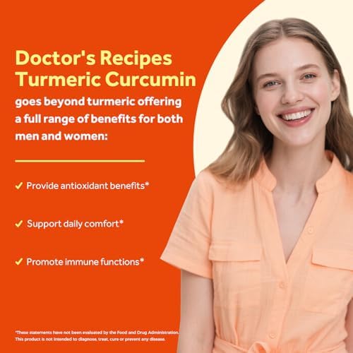 Doctor's Recipes Turmeric Curcumin with Black Pepper Extract, High Absorption Ultra Potency Turmeric Supplement with 95% Curcuminoids, Comfort and Immune Support, Vegan, Non-GMO, 120 Caps