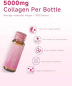 Ageless Beauty Marine Collagen Drink, 5,000mg Korean Collagen Tripeptide Liquid Collagen for women with French Hydrolyzed Collagen, Skipjack Elastin Peptide, Supports Skin, Less Wrinkles, 0 Additives