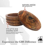 G.B.S GENTS Wooden Shaving Bowl with Lid – 3.5" Diameter | Classic Shaving Mug for Lathering Creams & Soaps | Elegant Beard Shaving Accessory for Men – Durable, Natural Wood Design