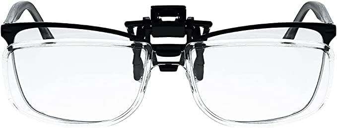 Clear Magnifying Clip On Flip Up Reading Glasses, 1.00 to 2.50 Diopter