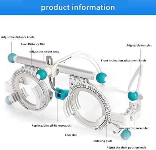Adjustable Trial Frame Optical Trial Lens Frame 48-80mm Titanium Optic Trial Eye Optometry Lens Frame Test Optician,for Vision Health Centers,Optometry Training Centers,Ophthalmology Hospitals
