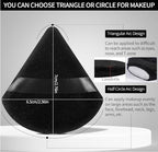Pimoys 6 Pcs Powder Puff, Face Soft Triangle Makeup Puff Velour Makeup Sponge for Loose Powder (Black)