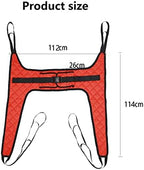 Lift Sling, Medical Patient Lift Slings with Commode Cutout, Four Point Support Shower Sling Toileting Lift Sling for Elderly, Transfer Sling Bariatric Disabled Home Use or Medical Use (XL)