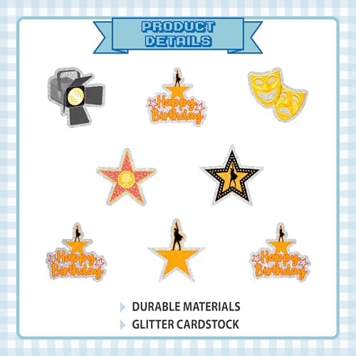 24Pcs Hamilton Cupcake Toppers - Glitter Hamilton Party Decorations for Birthday Party Cake Décor