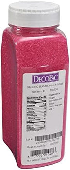 DecoPac Sanding Sugar | Pink Edible Sugar Sprinkles | 33oz | Edible Sanding Sugar in Handheld Container | Made In USA | Sugar Sprinkle Mix For Cakes, Cupcakes, Cookies, Extra Large Pack | 33 Ounce - Pink
