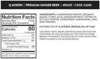 Q GINGER BEER with Real Ginger & Organic Agave - Ideal for Cocktails & Mocktails - Made with Real Ingredients, Perfectly Carbonated & Less Sweet - 80 Calories per Can - 7.5 Fl Oz Cans (Pack of 24)