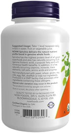 NOW Foods Supplements, Certified Organic, Spirulina Powder, Rich in Beta-Carotene (Vitamin A) and B-12 with naturally occurring GLA & Chlorophyll, 4-Ounce