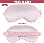 2 Pcs Satin Sleep Mask, Pink Silk Eye Mask for Sleeping Breathable Blindfold with Elastic Strap Soft Eye Cover for Women Men Travel Nap