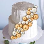 108 Pcs Balls Cake Topper DIY Cupcake Insert Foam Balloons for Cake Baking Wedding Anniversary Birthday Decoration(Gold, Silver,Multi Sizes)