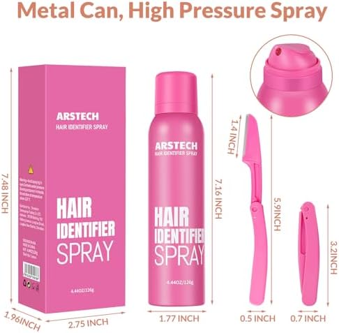 Hair Identifier Spray for Face Shaving Dermaplaning Tool Skin Body Dermaplaning Spray for Women with 4 Face Razor for Face Shaver Hair Removal Kit Excess Hair Dermaplane Razor for Women Face