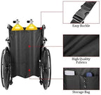 OVARIA Dual Oxygen Tank Holder for Wheelchair, Oxygen Cylinder Walker Carrier Portable Oxygen Tank Bag D and E Cylinders Bottle for Medical, Home and Hospital