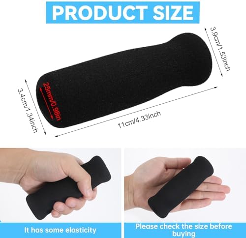 Ptwola 4PCS Foam Cane Grip Replacement Thick Cushioned Grip Offset Cane Walker Handle Cushions Walking Seniors Balance Standard Foam Handle Pads for Men Women Bicycle Handlebars Cane Accessories