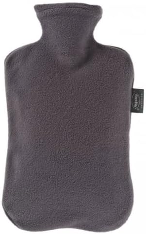 Fashy 2 Litre Anthracite Hot Water Bottle with Fleece Cover