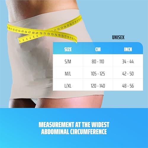 StomaSafe Cool Ostomy Support Belt (S/M) | Light Compression Garment with Breathable Breeze Yarn | Discreet Fixation for 1- & 2-Piece Systems | Seamless, Latex-Free, Unisex Design