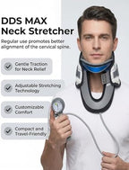 DDS, Inc. MAX Cervical Traction Collar Neck Brace for Discomfort Reduction, Neck Decompression Devices for Pinched Nerve, Stretcher, Pneumatic Support, Relaxation & Cervical Spine Alignment(13"-16.5")