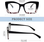 Oversized Square Reading Glasse for Women,Blue Light Blocking Oprah Style Large Frame Computer Readers Spring Hinge