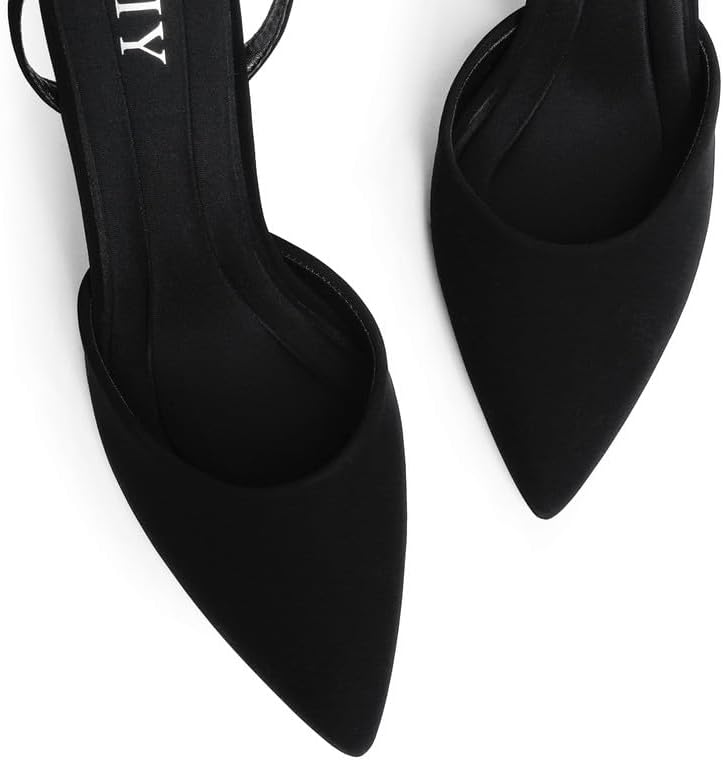 QIY Closed Toe Ankle Strap Heels Women Pumps Pointed Toe Heeled Sandals for Women Stiletto Wedding Dress Shoes