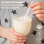 KOS Organic Coconut Milk Powder, USDA Certified Organic - 0g Sugar, MCT Plant Based Creamer for Coffee, Smoothies, Vegan, Keto, Paleo Friendly, Non-GMO, Gluten or Dairy- 12.6oz, 179 Servings