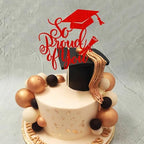 1Pc So Proud of You Cake Topper Congrats Grad 2026 Graduation Party Cake Decorations Graduation Cake Topper for Senior High School Graduation Party Decorations - Red Glitter