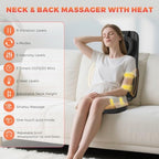 Back Massager for Pain Relief Deep Tissue with Heat, Shiatsu Neck and Back Massager, 8D Kneading Massage Chair Pad for Home Office, Gifts for Men Women