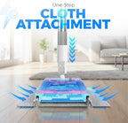 FlexiClamp Sweep & Mop Kit - Compatible with Swiffer Pads, Durable Cleaning Tool for Hardwood, Tile, Marble & Laminate Floors, Home, Kitchen Cleaning Essentials. (Include 10 Dry Cloths)