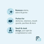 Denture Bath Case and Retainer Case, Denture Bath Cup for Invisalign Retainers Mouthguards Dentures Cleaner Kit with Strainer Spill-Free Portable Retainer Cleaner Case by M3