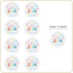 Ercadio 48 PCS Edible Happy New Year 2026 Cupcake Toppers Happy 2026 Cupcake Drink Topper Firework Cake Picks for New Year Eve Party Decor Supplies