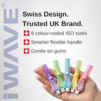 iWave Interdental Brushes Fine Size 1.1 mm Purple Pack of 5 – Interdental Cleaning Brushes for Total Teeth Cleaning Plaque Removal Tool