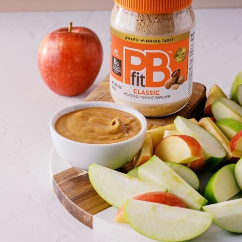 PBfit 8 Ounce Classic Peanut Butter Powder, Powdered Peanut Butter Spread From Real Roasted Peanuts, 8g of Protein 8% DV, Gluten-Free, 60 calories, 87% less fat (Pack of 1)