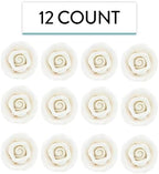 Global Sugar Art Premium Edible Roses, White, Unwired, Medium 1.5 inches, 12 Count by Chef Alan Tetreault
