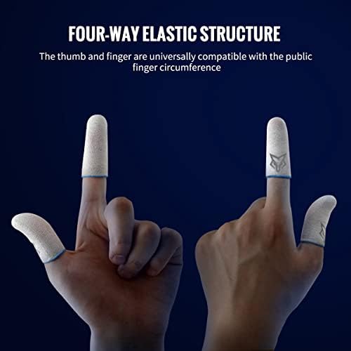 Mobile Phone Game Finger Sleeves [6pcs], Anti-Sweat Breathable,Gaming Sleeve,Thumbs Finger Gloves Cover Sleeve for League of Legend, PUBG, Rules of Survival, Knives Out (Gray [Glass-Silver Fiber])