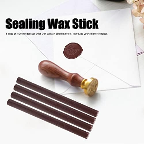 ZJchao Sealing Wax Sticks, 10 Pcs Craft Adhesive Waxing Round Lacquer Small Stamp Envelopes Wax Kit Glue Gun Sealing Wax Sticks for Wedding Birthday Party Ideas (Brown)