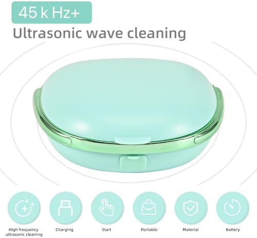 MV5 Contact Lens Cleaner Machine, Portable Ultrasonic Contact Lens Cleaner with USB Charger, Fit Disposal Soft Lens, Colored Contact Lens, RGP Lens and OK Lens (Pink)