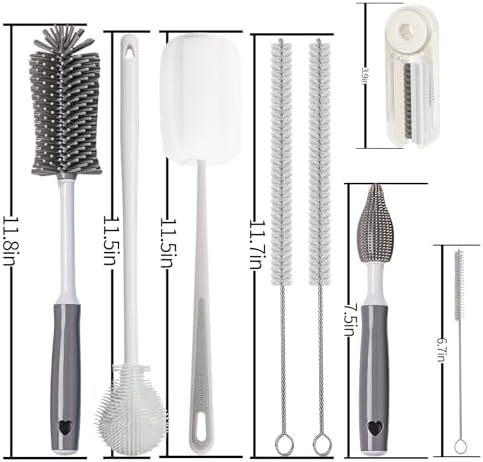 8Pcs Water Bottle Cleaner Brush Compatible with Stanley, Multipurpose Brush Cleaner Kit with Nylon Straw Brush 4 in 1 Bottle Gap Cleaner and Silicone Cup Cleaners