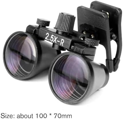 2.5X 3.5X Binocular Loupes Professional Portable Optical Dental Loupes Dentist Surgical Magnifier Magnifying Glass Clip On Type Eyepieces (2.5X-R)