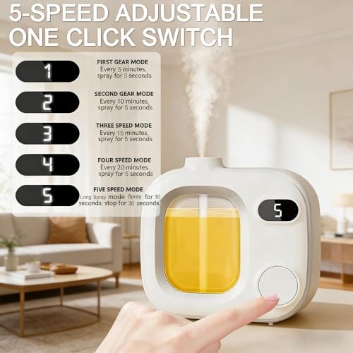 Rechargeable Mini Aromatherapy Diffuser-Ultrasonic Diffuser Cordless Aroma Machine with 5 Mist Modes,for Home,Office,Car,Hotel,Bathrooms,Cute & Compact,Not Included Aromatherapy Oil