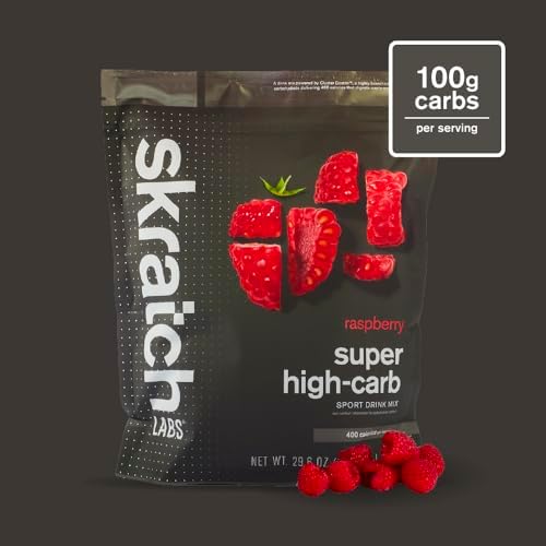 Skratch Labs Super High-Carb Hydration Powder | Carbohydrate Powder with Cluster Dextrin and Electrolytes | Endurance Energy Drink | Raspberry (840 Grams) | Non-GMO, Gluten Free, Vegan, Kosher