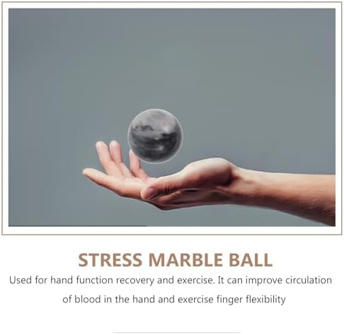 Ipetboom Chinese Hand Balls 2pcs 5cm Natural Marble Baoding Massage Balls for Hand Therapy Stress Relief and Strength Exercise with Storage Box