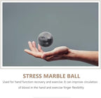 Ipetboom Chinese Hand Balls 2pcs 5cm Natural Marble Baoding Massage Balls for Hand Therapy Stress Relief and Strength Exercise with Storage Box