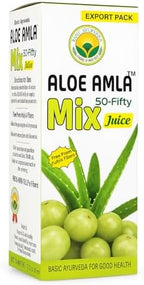 Basic Ayurveda Aloe Vera & Amla Herbal Mix Juice (Pack of 2) | 16.23 Fl Oz (480ml) | Supports Digestion, Immunity & Detox | Rich in Natural Vitamin C | No Added Sugar | Gluten Free, Non-GMO & Vegan