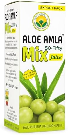 Basic Ayurveda Aloe Vera & Amla Herbal Mix Juice (Pack of 2) | 16.23 Fl Oz (480ml) | Supports Digestion, Immunity & Detox | Rich in Natural Vitamin C | No Added Sugar | Gluten Free, Non-GMO & Vegan