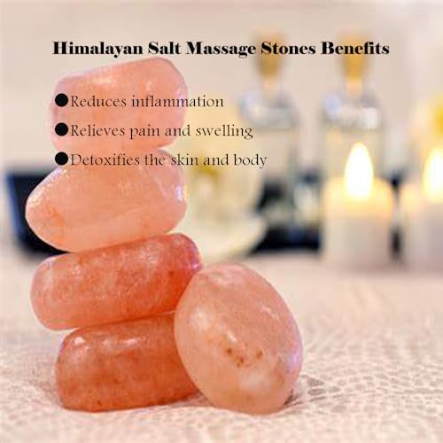 2 Pcs Himalayan Salt Hot Massage Stones Cold Stones Set Warm Rocks Kit for Facial SPA 3.14 * 3.14in