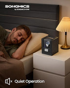 SONGMICS Automatic Single Watch Winder Box with Quiet Motor, for Automatic Watches, with LED Light, Adjustable Pillow, Lock, 4 Winding Settings, Includes a USB-C Charging Cable, Black UJWB030B01