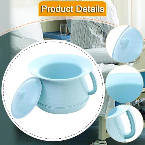 Spittoon with Lid for Kids Bedside Commode Bucket Chamber Pot Potty Pee Bucket for Household Bedroom Seniors Camping, Travel, Blue