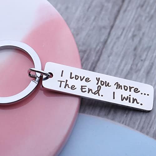 Jstud Inspiration Gifts Keychains I Love You More Birthday Anniversary Graduation Keychain for Couples Her Women